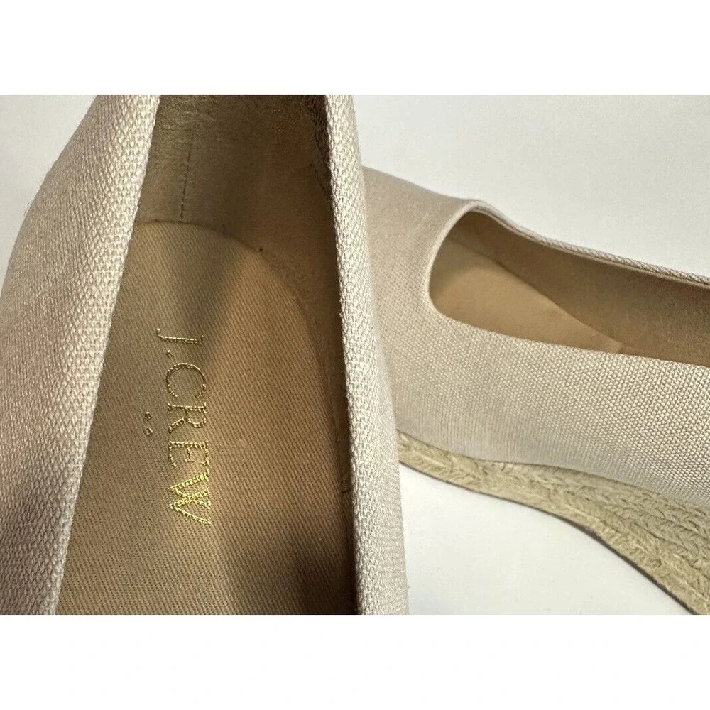 J.Crew Factory Shoes Women's Size 12 Canvas Espadrille Flax Beige